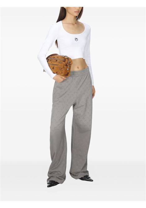 moon logo jersey ls roundneck top woman white MARINE SERRE | WTT033ACJER0011WH10